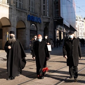 Ekumensko hodočašće kardinala Bozanića i mitropolita Perića od Zagrebačke katedrale do Saborne crkve Preobraženja Gospodnjeg